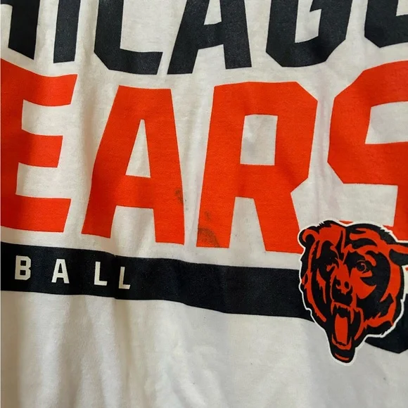 Fanatics Chicago Bears White & Orange Long Sleeve Shirt, Size 2XL